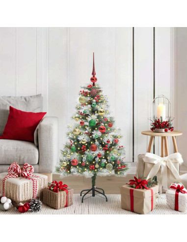 Albero di Natale artificiale Verde e bianco 120 cm