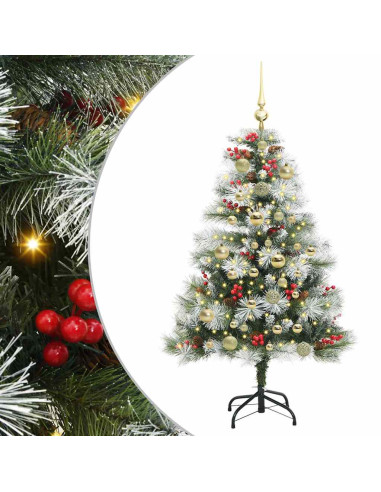 Albero di Natale artificiale Verde e bianco 120 cm