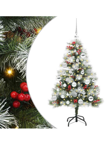Albero di Natale artificiale Verde e bianco 120 cm