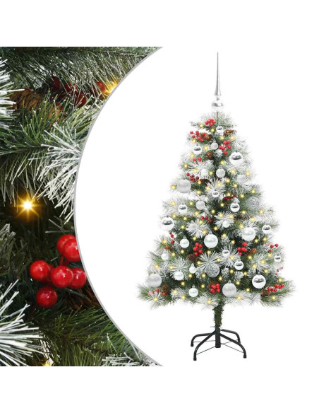 Albero di Natale artificiale Verde e bianco 120 cm