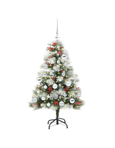 Albero di Natale artificiale Verde e bianco 120 cm