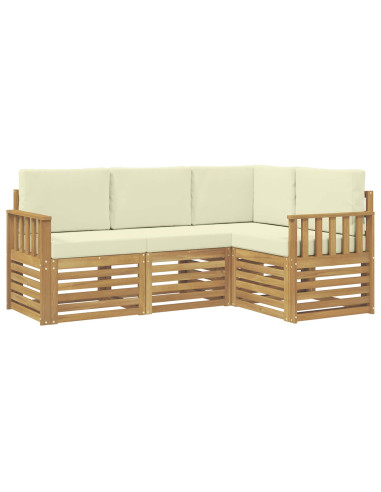 Set di divani da esterno 4 pcs Bianco e Crema