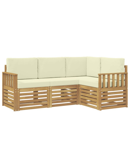 Set di divani da esterno 4 pcs Bianco e Crema