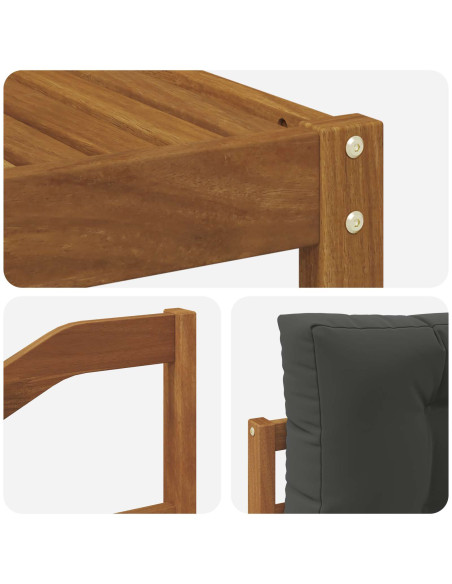 Set di divani da esterno con cuscino 5 pcs Naturale e Antracite