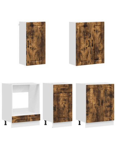Unità Cucina PORTO 5 pcs Rovere Fumo Legno ingegnerizzato