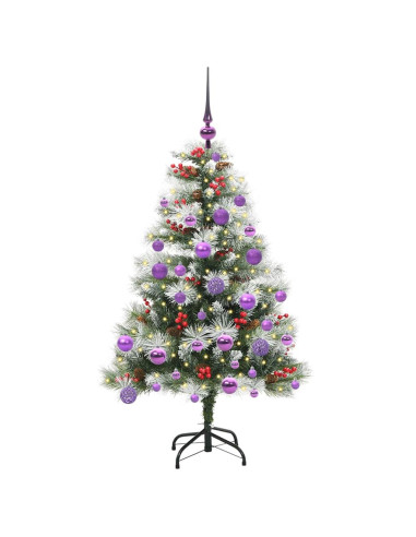 Albero di Natale artificiale Verde e bianco 120 cm