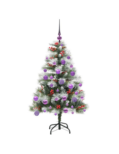 Albero di Natale artificiale Verde e bianco 120 cm