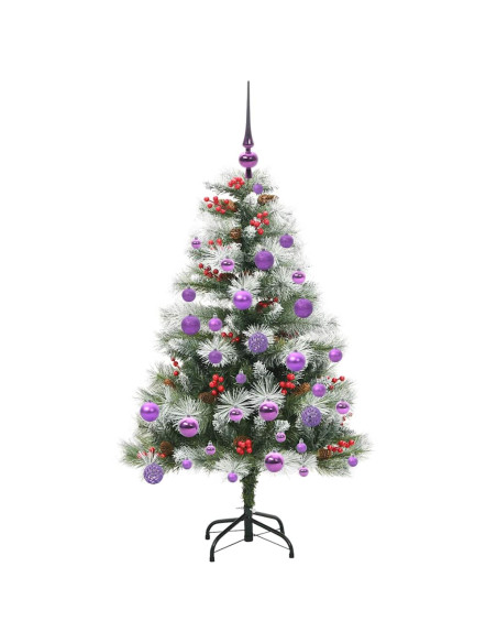 Albero di Natale artificiale Verde e bianco 120 cm
