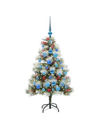 Albero di Natale artificiale Verde e bianco 120 cm