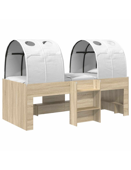 Letto con Tunnel 3 pz Rovere Sonoma e Bianco