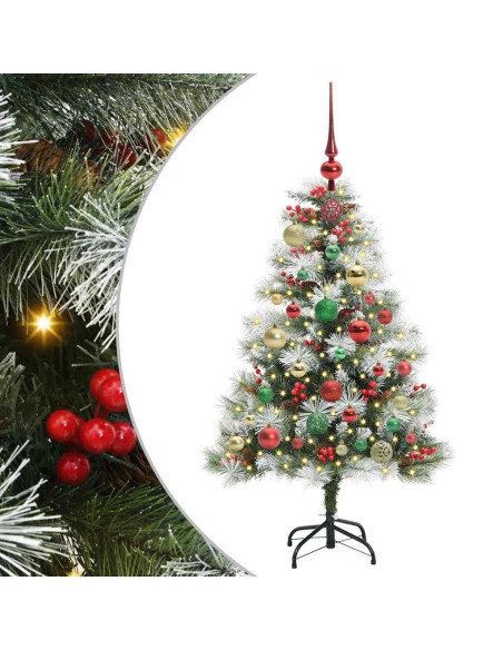 Albero di Natale artificiale Verde e bianco 120 cm