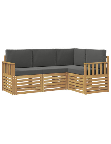 Set di divani da esterno 4 pcs Bianco e Antracite