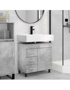 Mobiletto da bagno Grigio Cemento 60 x 35 x 60 cm