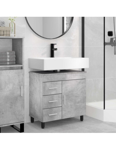 Mobiletto da bagno Grigio Cemento 60 x 35 x 60 cm