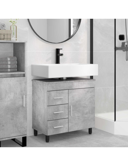Mobiletto da bagno Grigio Cemento 60 x 35 x 60 cm