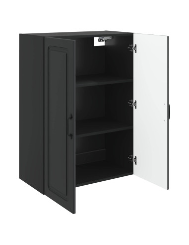 Mobiletto a muro Nero 66 x 34,5 x 90 cm Legno ingegnerizzato