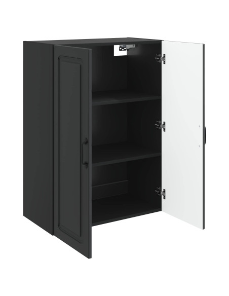 Mobiletto a muro Nero 66 x 34,5 x 90 cm Legno ingegnerizzato