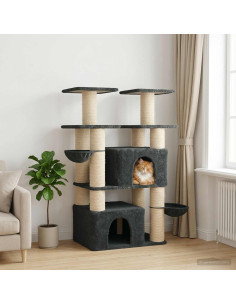 Albero per gatti con pali per graffiare in sisal 2 pz 147 cm