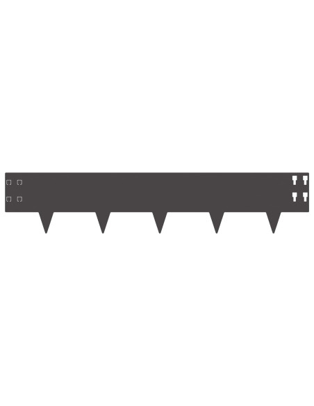 Bordura per Prato 10 pcs 100 x 20 cm Acciaio Nero