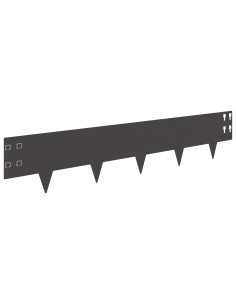 Bordura per Prato 30 pcs 100 x 20 cm Acciaio Nero 2