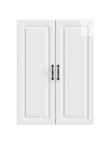 Mobiletto a muro Bianco Lucido 66 x 34,5 x 90 cm