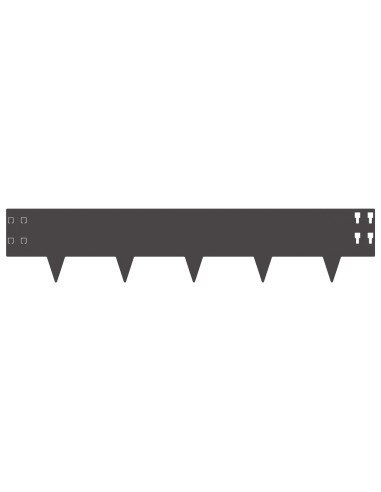 Bordura per Prato 30 pcs 100 x 20 cm Acciaio Nero