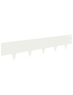 Bordura per Prato 10 pcs 100 x 20 cm Acciaio Bianco 2