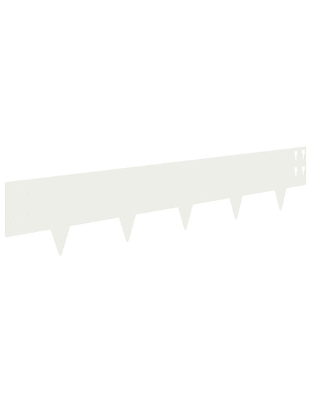 Bordura per Prato 10 pcs 100 x 20 cm Acciaio Bianco