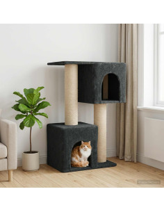 Albero per gatti con pali per graffiare in sisal Grigio Scuro