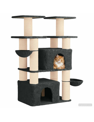 Albero per gatti con pali per graffiare in sisal 2 pz 147 cm