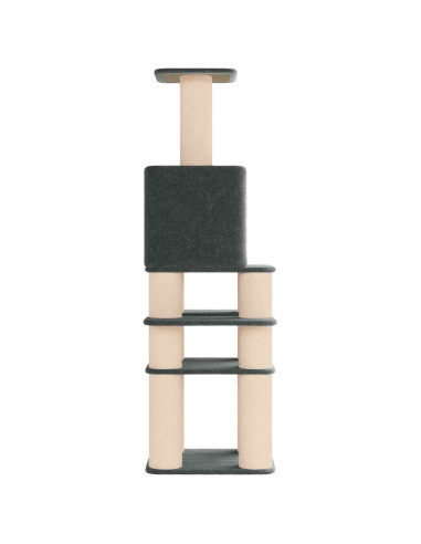Albero per gatti con pali per graffiare in sisal Grigio Scuro