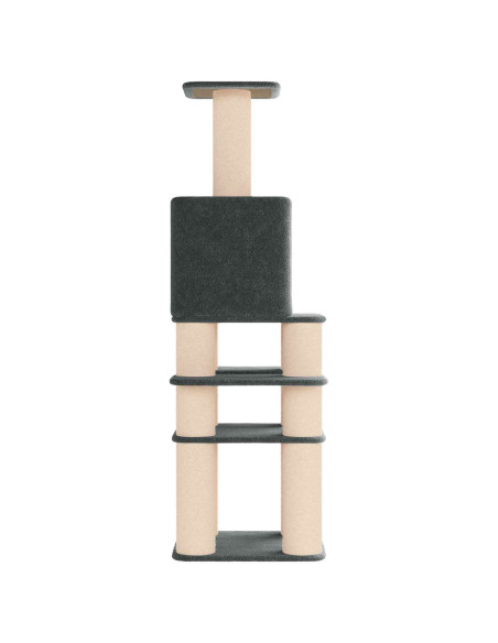 Albero per gatti con pali per graffiare in sisal Grigio Scuro
