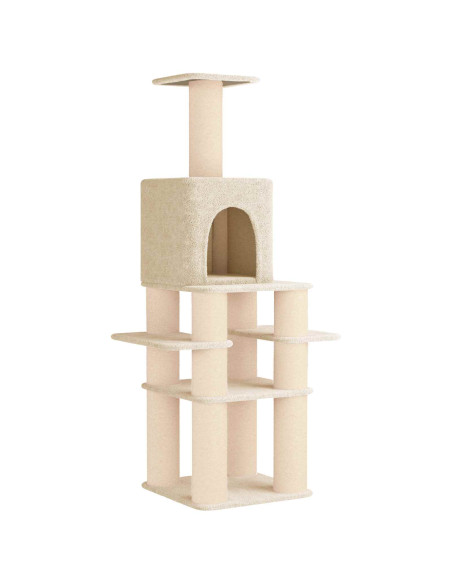 Albero per gatti con pali per graffiare in sisal Crema 180 cm