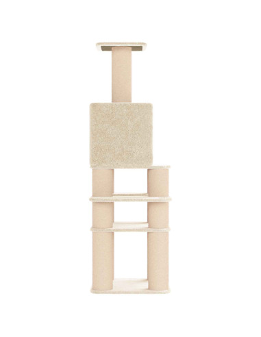 Albero per gatti con pali per graffiare in sisal Crema 180 cm