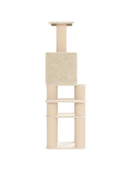 Albero per gatti con pali per graffiare in sisal Crema 180 cm
