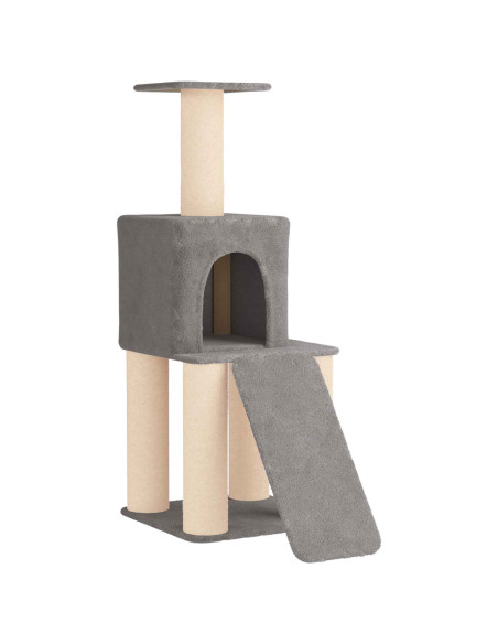 Albero per gatti con pali per graffiare in sisal Grigio Chiaro