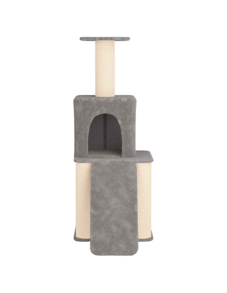 Albero per gatti con pali per graffiare in sisal Grigio Chiaro