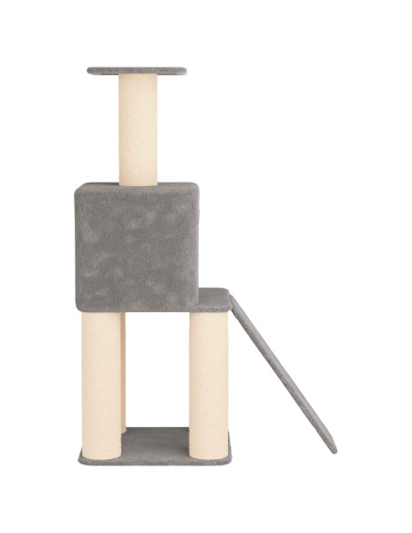 Albero per gatti con pali per graffiare in sisal Grigio Chiaro