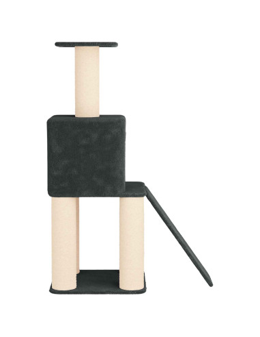 Albero per gatti con pali per graffiare in sisal Grigio Scuro