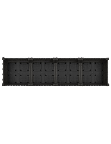 Vaso da Giardino con Ruote Nero 160 x 40 x 29 cm PP