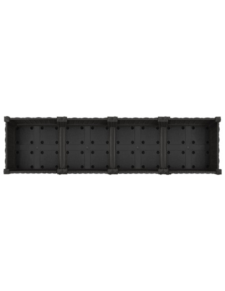 Vaso da Giardino con Ruote Nero 160 x 40 x 29 cm PP