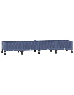 Vaso da Giardino con Ruote Blu Grigio 160 x 40 x 33 cm PP 2