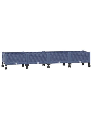 Vaso da Giardino con Ruote Blu Grigio 160 x 40 x 33 cm PP