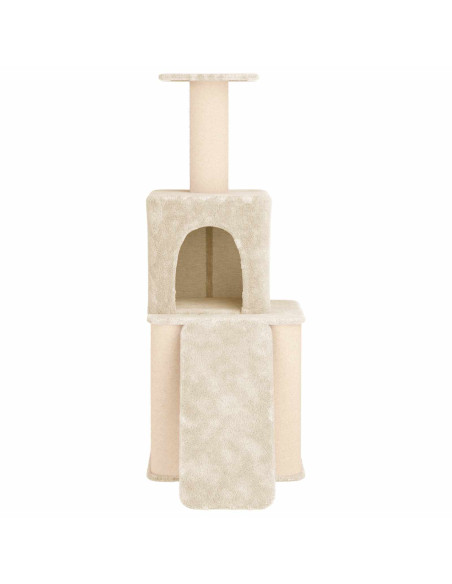 Albero per gatti con pali per graffiare in sisal Crema 146 cm
