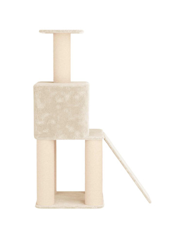 Albero per gatti con pali per graffiare in sisal Crema 146 cm