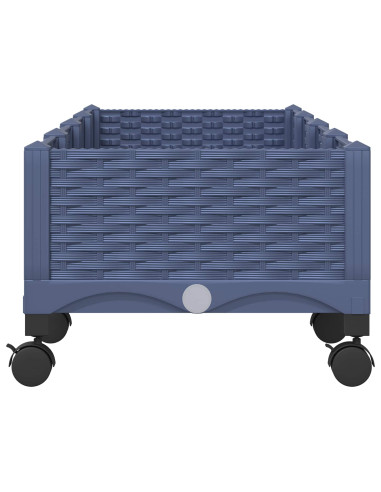 Vaso da Giardino con Ruote Blu Grigio 160 x 40 x 33 cm PP