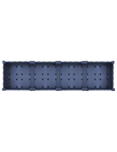 Vaso da Giardino con Ruote Blu Grigio 160 x 40 x 33 cm PP