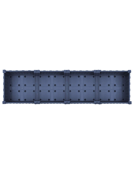 Vaso da Giardino con Ruote Blu Grigio 160 x 40 x 33 cm PP
