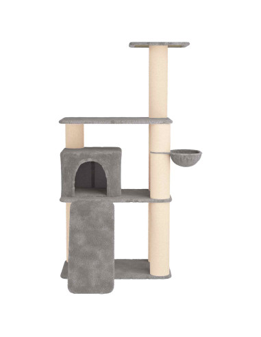 Albero per gatti con pali per graffiare in sisal Grigio Chiaro