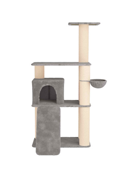 Albero per gatti con pali per graffiare in sisal Grigio Chiaro